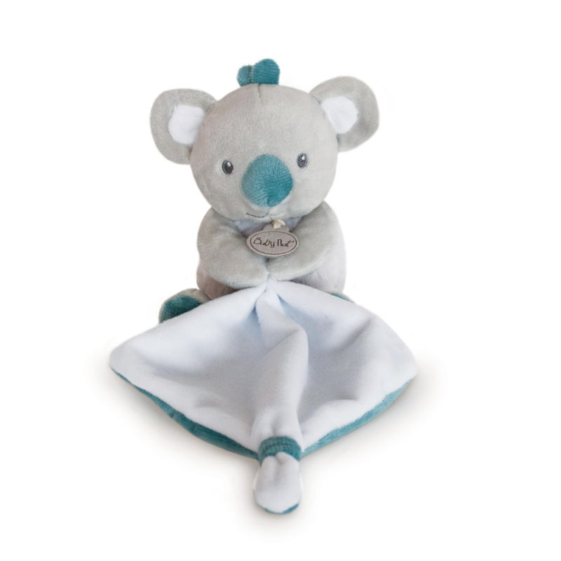  - mon petit koala - mouchoir gris bleu 18 cm 